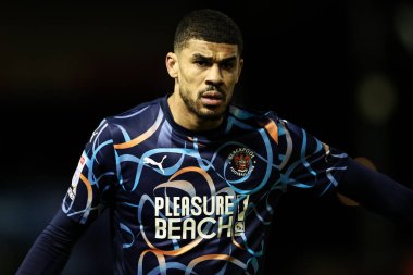 Blackpool takımından Ashley Fletcher 28 Ocak 2025 'te Gelder Group Sincil Bank Stadyumu' nda oynanan 1.