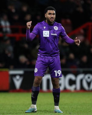 Stevenage takımından Jamie Reid, Wrexham 'a karşı Stevenage maçında SToK Cae Ras, Wrexham, Birleşik Krallık, 28 Ocak 2025