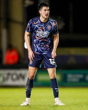 Blackpool 'dan Elkan Baggott, 28 Ocak 2025' te İngiltere 'nin Gelder Group Sincil Bank Stadyumu' nda oynanan 1.