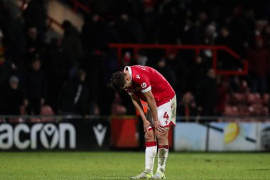 Wrexham 'dan Max Cleworth, takımının 28 Ocak 2025' te SToK Cae Ras, Wrexham, İngiltere 'de oynanan Wrexham vs Stevenage maçında kaybetmesine tepki gösterdi.