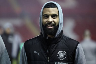 CJ Hamilton of Blackpool arrives during the Sky Bet League 1 match Lincoln City vs Blackpool at Gelder Group Sincil Bank Stadium, Lincoln, United Kingdom, 28th January 2025 clipart