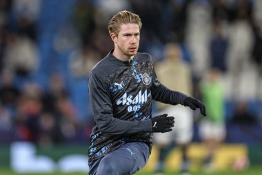 Manchester City 'den Kevin De Bruyne maç öncesi ısınma oturumunda UEFA Şampiyonlar Ligi maçında 8 Manchester City Club Brugge' a karşı Etihad Stadyumu, Manchester, Birleşik Krallık, 29 Ocak 2025