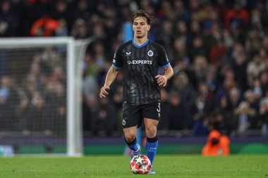 Club Brugge 'den Ardon Jashari UEFA Şampiyonlar Ligi Maçı sırasında Manchester City' nin 8. Maçı sırasında Etihad Stadyumu, Manchester, Birleşik Krallık, 29 Ocak 2025