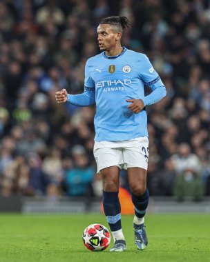 Manchester City 'den Manuel Akanji UEFA Şampiyonlar Ligi Maçı sırasında 8 Manchester City - Brugge maçı sırasında Etihad Stadyumu, Manchester, Birleşik Krallık, 29 Ocak 2025