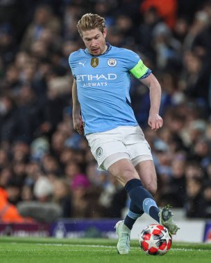 Manchester City 'den Kevin De Bruyne UEFA Şampiyonlar Ligi Maçı sırasında 8 Manchester City Club Brugge' e karşı Etihad Stadyumu, Manchester, Birleşik Krallık, 29 Ocak 2025
