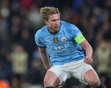 Manchester City 'den Kevin De Bruyne UEFA Şampiyonlar Ligi Maçı sırasında 8 Manchester City Club Brugge' e karşı Etihad Stadyumu, Manchester, Birleşik Krallık, 29 Ocak 2025