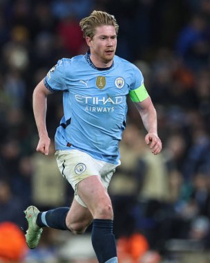 Manchester City 'den Kevin De Bruyne UEFA Şampiyonlar Ligi Maçı sırasında 8 Manchester City Club Brugge' e karşı Etihad Stadyumu, Manchester, Birleşik Krallık, 29 Ocak 2025