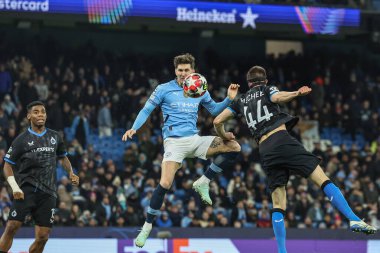 Manchester City 'den John Stones kaleye gidiyor ve UEFA Şampiyonlar Ligi Maçı' nda Manchester City - Club Brugge maçında 29 Ocak 2025 'te Etihad Stadyumu' nda John Stones 'u kaçırıyor.