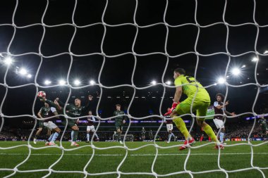 Kelt takımından Adam Idah, UEFA Şampiyonlar Ligi Maç Maçı 'nda 2-1 öne geçti. 8 Aston Villa, Celtic' e karşı. Villa Park, Birmingham, Birleşik Krallık, 29 Ocak 2025