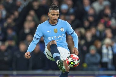 Manchester City 'den Manuel Akanji UEFA Şampiyonlar Ligi Maçı sırasında 8 Manchester City - Brugge maçı sırasında Etihad Stadyumu, Manchester, Birleşik Krallık, 29 Ocak 2025