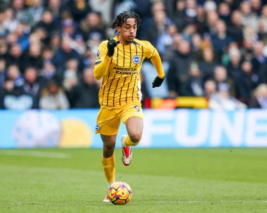 Joao Pedro of Brighton & Hove Albion breaks with the ball during the Premier League match Nottingham Forest vs Brighton and Hove Albion at City Ground, Nottingham, United Kingdom, 1st February 2025 clipart