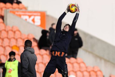 Blackpool 'dan Harry Tyrer, Sky Bet Ligi 1 maçı öncesinde Bloomfield Road, Blackpool' da oynanan Blackpool - Charlton Atletizm karşılaşmasında 1 Şubat 2025