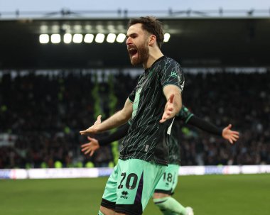 Sheffield United takımından Ben Brereton Diaz, 1 Şubat 2025 'te İngiltere' nin Pride Park Stadyumu 'nda oynanan Derby County - Sheffield United maçında 1-0' lık galibiyet golünü kutluyor.
