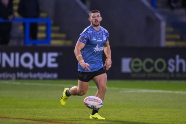 Warrington Wolves 'dan Danny Walker Toby King' in Tanıklık maçı öncesinde Halliwell Jones Stadyumu, Warrington, İngiltere 'de 1 Şubat 2025' te oynanan Warrington Wolves - Leopards maçı öncesinde ısındı.