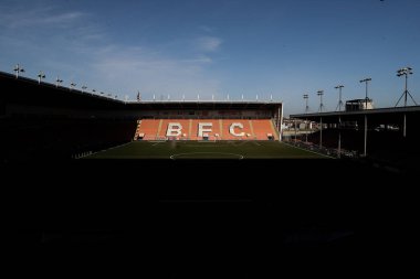 A general view inside of Bloomfield Road, home of Blackpool ahead of the Sky Bet League 1 match Blackpool vs Charlton Athletic at Bloomfield Road, Blackpool, United Kingdom, 1st February 2025 clipart