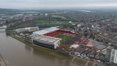 Premier Lig maçında City Ground 'un havadan görünüşü Nottingham Forest, Brighton ve Hove Albion' a karşı 1 Şubat 2025 'te Nottingham, İngiltere' de.