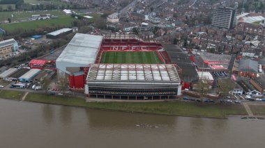 Premier Lig maçında City Ground 'un havadan görünüşü Nottingham Forest, Brighton ve Hove Albion' a karşı 1 Şubat 2025 'te Nottingham, İngiltere' de.