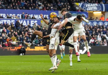 Swansea City 'den Cyrus Christie, 1 Şubat 2025' te İngiltere 'nin Swansea.com Stadyumu' nda oynanan Swansea City-Coventry City maçında maçı kazandı.