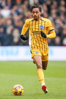 Joao Pedro of Brighton & Hove Albion runs with the ball during the Premier League match Nottingham Forest vs Brighton and Hove Albion at City Ground, Nottingham, United Kingdom, 1st February 2025 clipart