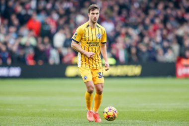 Brighton & Hove Albion takımından Joel Veltman Premier League maçında Nottingham Forest, Brighton ve Hove Albion 'a karşı 1 Şubat 2025' te City Ground, Nottingham, İngiltere 'de koşuyor.