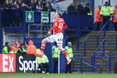 Alfie Doughty of Luton Town celebrates goal after making it 1-0 during the Sky Bet Championship match Sheffield Wednesday vs Luton Town at Hillsborough, Sheffield, United Kingdom, 1st February 2025 clipart