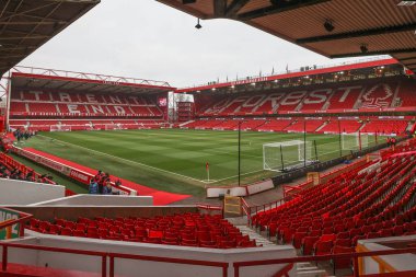 Premier Lig karşılaşması öncesinde Nottingham Forest, Brighton ve Hove Albion 'a karşı City Ground, Nottingham, İngiltere' de oynanan maçın genel görünümü, 1 Şubat 2025