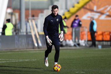 Blackpool 'dan Harry Tyrer, Sky Bet Ligi 1 maçı öncesinde Bloomfield Road, Blackpool' da oynanan Blackpool - Charlton Atletizm karşılaşmasında 1 Şubat 2025