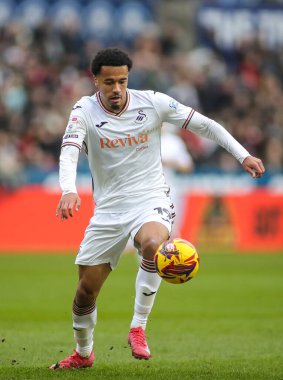 Swansea City 'den Florian Bianchini Sky Bet Şampiyonası' nda Swansea City ile Coventry City arasında 1 Şubat 2025 'te Swansea.com Stadyumu' nda oynanan karşılaşma sırasında