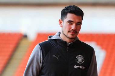 Blackpool 'dan Elkan Baggott, 1 Şubat 2025' te Bloomfield Road, Blackpool 'da oynanan Blackpool - Charlton Athletic maçında Sky Bet 1' in önüne geçti.