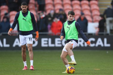 Rob Apter of Blackpool during the pre-game warm up ahead of the Sky Bet League 1 match Blackpool vs Charlton Athletic at Bloomfield Road, Blackpool, United Kingdom, 1st February 2025 clipart