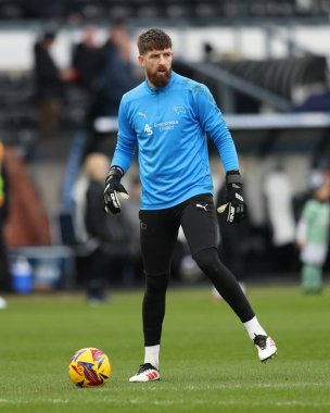Derby County 'den Josh Vickers, Sky Bet Şampiyonası öncesinde Derby County, Sheffield United' a karşı Pride Park Stadyumu, Derby, İngiltere, 1 Şubat 2025