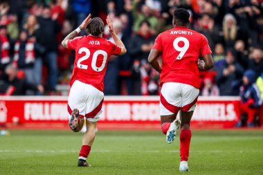 Nottingham Ormanı 'ndan Jota Silva, 1 Şubat 2025' te Nottingham Forest, Brighton ve Hove Albion 'a karşı oynanan Premier Lig karşılaşmasında 7-0' lık galibiyet golünü kutluyor.