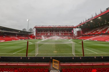 Premier Lig karşılaşması öncesinde Nottingham Forest, Brighton ve Hove Albion 'a karşı City Ground, Nottingham, İngiltere' de oynanan maçın genel görünümü, 1 Şubat 2025