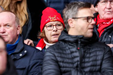 Nottingham Forest taraftarları Premier League maçından önce Nottingham Forest, Brighton ve Hove Albion 'a karşı City Ground, Nottingham, İngiltere' de 1 Şubat 2025 'te oynanan maçın keyfini çıkarıyorlar.