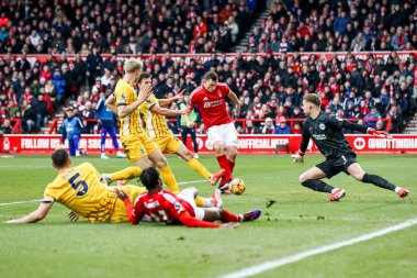 Nottingham Ormanı 'ndan Chris Wood Premier League maçında Nottingham Forest, Brighton ve Hove Albion' a karşı 1 Şubat 2025 'te City Ground, Nottingham, İngiltere' de 4-0 berabere kaldı.