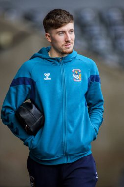 Coventry City 'den Josh Eccles, 1 Şubat 2025' te İngiltere 'nin Swansea.com Stadyumu' ndaki Swansea.com City-Coventry City maçından önce Swansea.com Stadyumu 'na geldi.