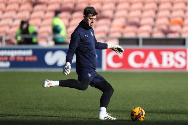 Blackpool 'dan Harry Tyrer, Sky Bet Ligi 1 maçı öncesinde Bloomfield Road, Blackpool' da oynanan Blackpool - Charlton Atletizm karşılaşmasında 1 Şubat 2025