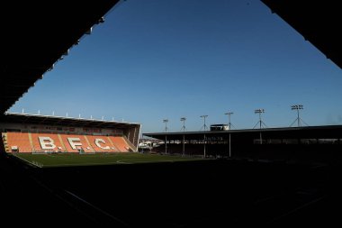 A general view inside of Bloomfield Road, home of Blackpool ahead of the Sky Bet League 1 match Blackpool vs Charlton Athletic at Bloomfield Road, Blackpool, United Kingdom, 1st February 2025 clipart