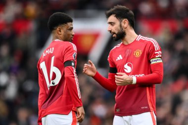 Manchester United takımından Bruno Fernandes, Manchester United 'ın 2 Şubat 2025 tarihinde Old Trafford, Manchester' da oynadığı Premier League karşılaşmasında Manchester United ile görüştü.