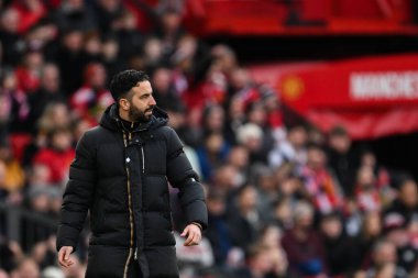 Manchester United ile Manchester United arasındaki Premier League maçında Ruben Amorim Menajeri Old Trafford, Manchester, İngiltere 'deki Crystal Palace maçında, 2 Şubat 2025