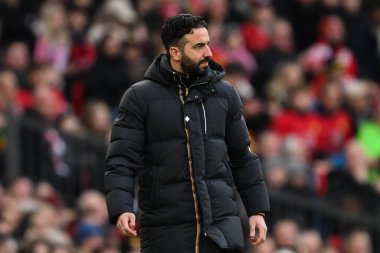 Manchester United ile Manchester United arasındaki Premier League maçında Ruben Amorim Menajeri Old Trafford, Manchester, İngiltere 'deki Crystal Palace maçında, 2 Şubat 2025