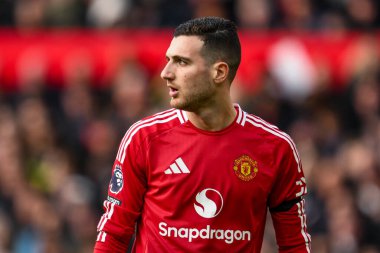 Manchester United 'dan Diogo Dalot Premier Lig karşılaşmasında Manchester United ile Crystal Palace arasında Old Trafford, Manchester, İngiltere' de 2 Şubat 2025