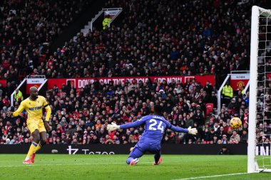 Kristal Saray 'dan Jean-Philippe Mateta Premier Lig maçında Manchester United' ın Old Trafford, Manchester, İngiltere 'deki Crystal Palace maçında 0-2' lik skorla gol attı.