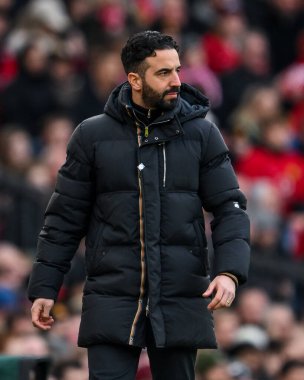 Manchester United ile Manchester United arasındaki Premier League maçında Ruben Amorim Menajeri Old Trafford, Manchester, İngiltere 'deki Crystal Palace maçında, 2 Şubat 2025