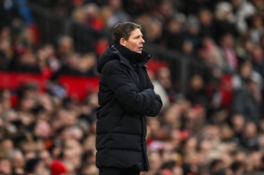 Premier Lig maçı sırasında Crystal Palace 'ın Oliver Glasner Müdürü Manchester United ile Crystal Palace maçında Old Trafford, Manchester, İngiltere, 2 Şubat 2025