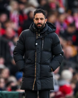 Manchester United ile Manchester United arasındaki Premier League maçında Ruben Amorim Menajeri Old Trafford, Manchester, İngiltere 'deki Crystal Palace maçında, 2 Şubat 2025