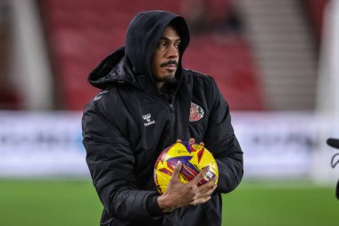 Sunderland takımından Wilson Isidor, Middlesbrough - Sunderland maçı sırasında Riverside Stadyumu, Middlesbrough, Birleşik Krallık, 3 Şubat 2025 'te geldi.