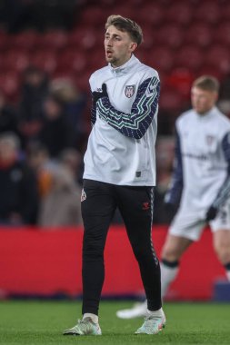 Sunderland 'dan Dan Neil 3 Şubat 2025' te Middlesbrough - Riverside Stadyumu, Middlesbrough, İngiltere 'de oynanan Sky Bet Şampiyonası karşılaşmasında maç öncesi ısınma maçında