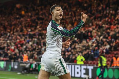 Sunderland 'dan Jobe Bellingham, Middlesbrough - Riverside Stadyumu, Middlesbrough, Birleşik Krallık' ta oynanan Sky Bet Şampiyonası maçında 2-3 'lük galibiyetini kutluyor.