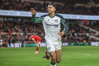 Jobe Bellingham of Sunderland celebrates his goal to make it 2-3 during the Sky Bet Championship match Middlesbrough vs Sunderland at Riverside Stadium, Middlesbrough, United Kingdom, 3rd February 2025 clipart